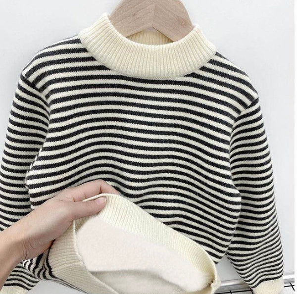 Fleece striped sweater